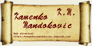 Kamenko Mandoković vizit kartica